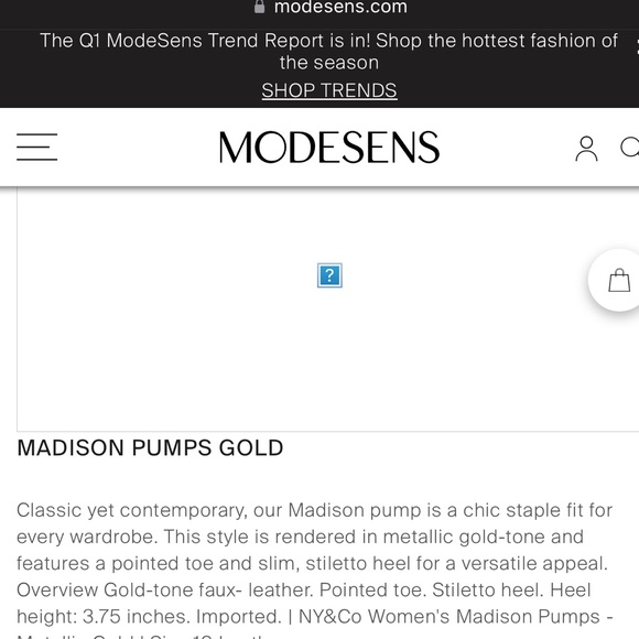 NY & Co. Madison Gold metallic leather pointed toe pumps heels women size 7 - Picture 9 of 9